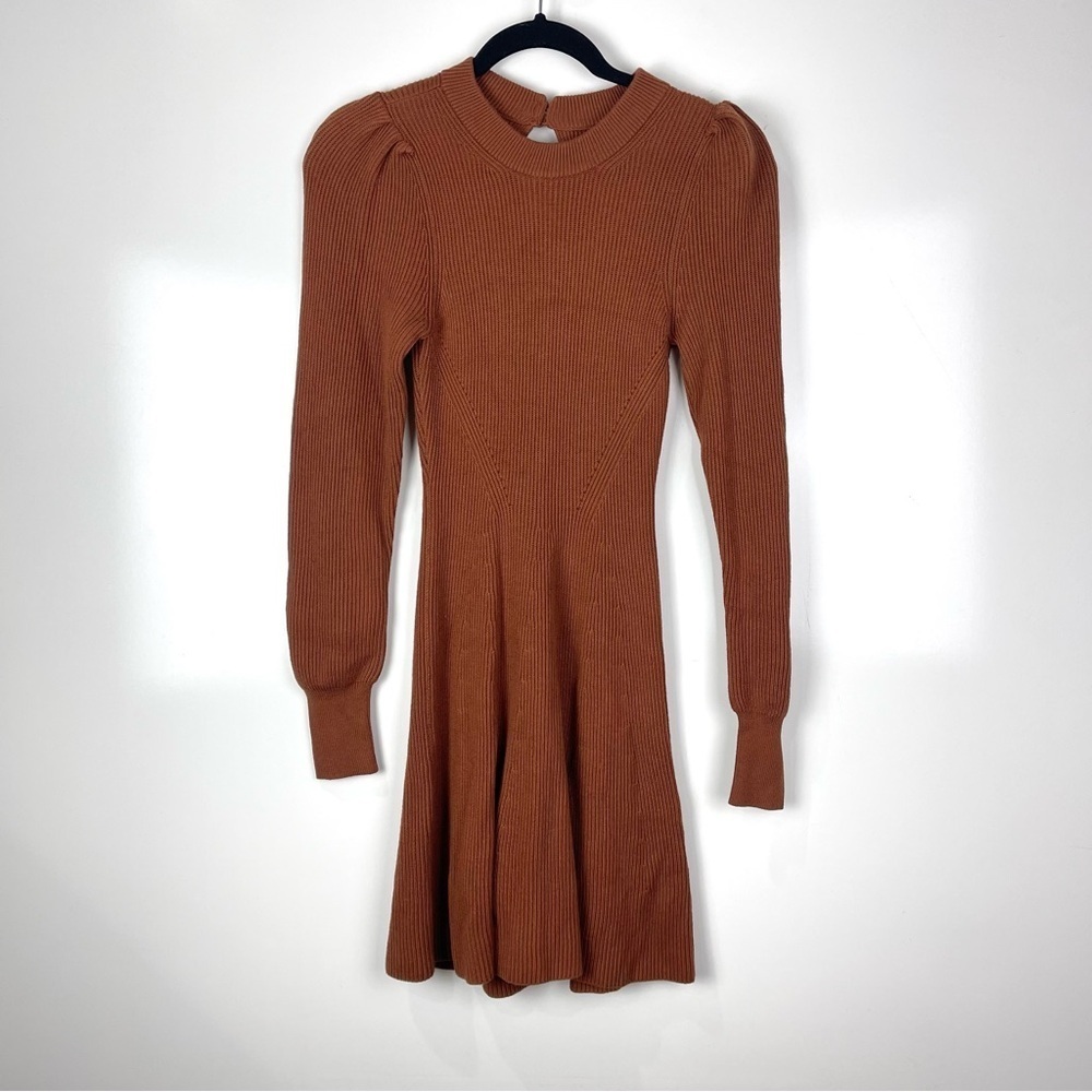 Abercrombie & Fitch Ribbed Sweater Dress Brown Long Sleeve XS NWT